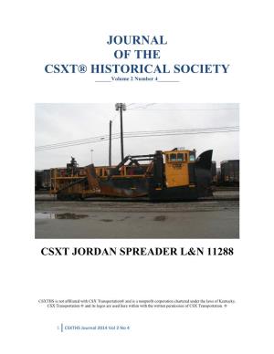 CSXTHS Is Not Affiliated with CSX Transportation® and Is a Nonprofit Corporation Chartered Under the Laws of Kentucky