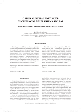 O Mapa Municipal Português: Discrepâncias De Um Sistema Secular