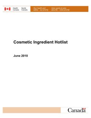 Cosmetic Ingredient Hotlist