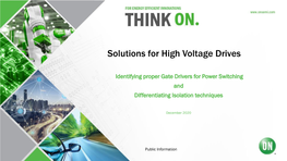 Solutions for High Voltage Drives