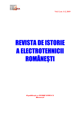 Revista De Istorie a Electrotehnicii Româneşti