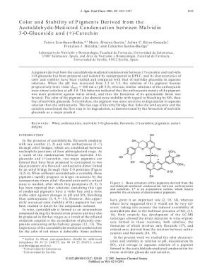 Color and Stability of Pigments Derived from the Acetaldehyde-Mediated Condensation Between Malvidin 3-O-Glucoside and (+)-Catechin