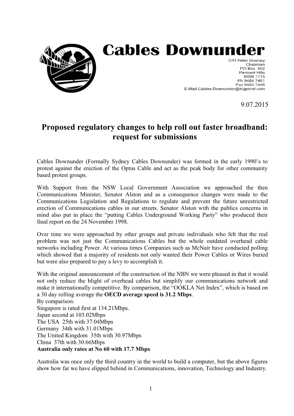 2015-07-10 - Cables Downunder Submission