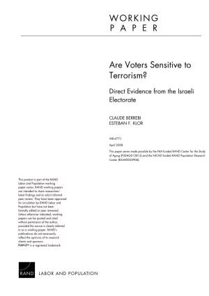 Are Voters Sensitive to Terrorism? Direct Evidence from the Israeli Electorate*