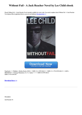 Without Fail - a Jack Reacher Novel by Lee Child Ebook