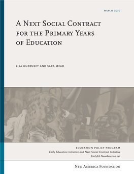 A Next Social Contract for the Primary Years of Education