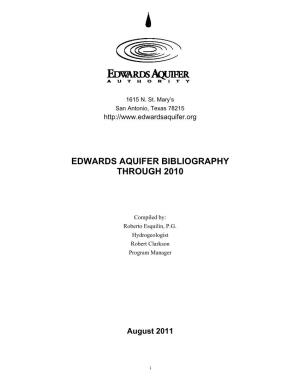 Edwards Aquifer Bibliography Through 2010