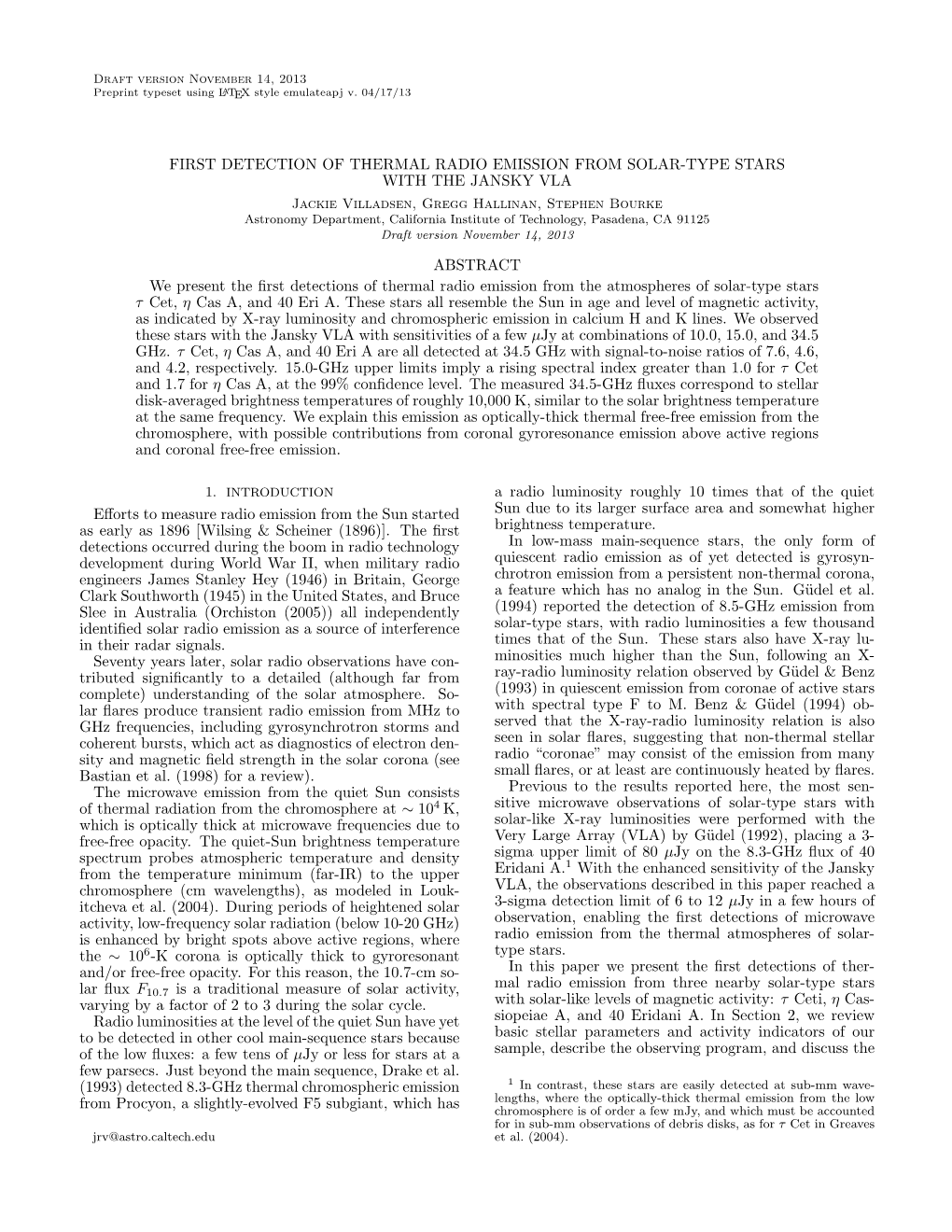 First Detection of Thermal Radio Emission from Solar