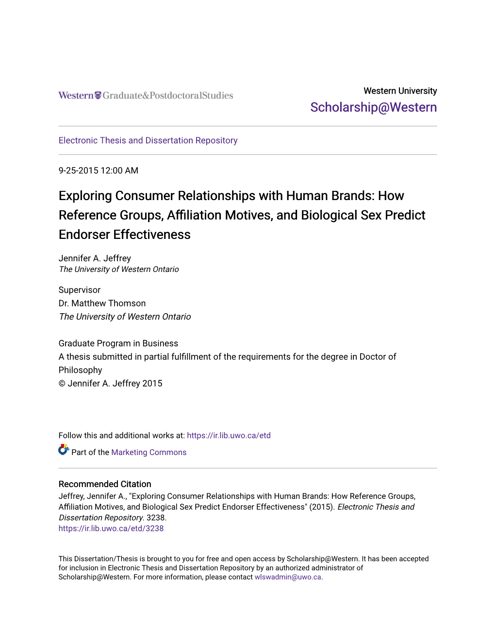 Exploring Consumer Relationships with Human Brands: How Reference Groups, Affiliation Motives, and Biological Sex Predict Endorser Effectiveness