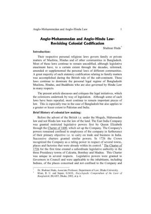 Anglo-Mohammedan and Anglo-Hindu Law 1