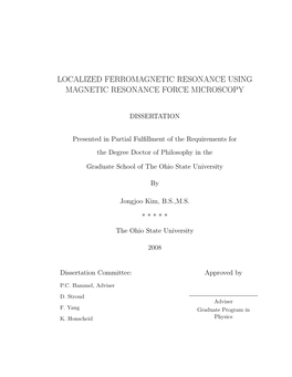 Localized Ferromagnetic Resonance Using Magnetic Resonance Force Microscopy
