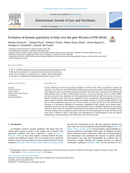 Evolution of Forensic Psychiatry in Italy Over the Past 40 Years (1978–2018)