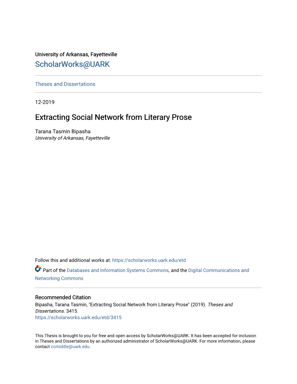 Extracting Social Network from Literary Prose