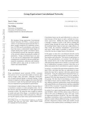 Group Equivariant Convolutional Networks 2