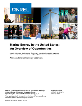 Marine Energy in the United States: an Overview of Opportunities