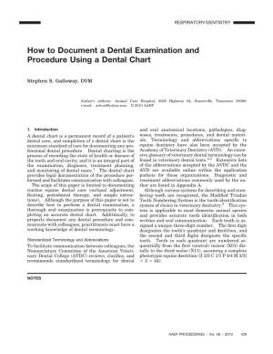 How to Document a Dental Examination and Procedure Using a Dental Chart