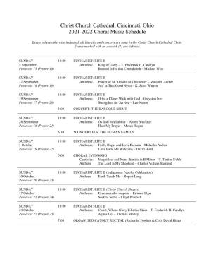 See 2021-22 Choral Music Schedule