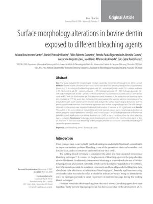 Surface Morphology Alterations in Bovine Dentin Exposed to Different Bleaching Agents