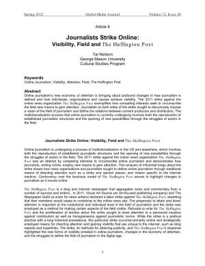 Journalists Strike Online: Visibility, Field and the Huffington Post