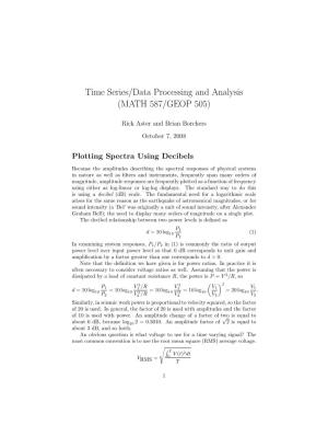 Time Series/Data Processing and Analysis (MATH 587/GEOP 505)