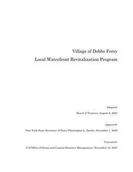 Village of Dobbs Ferry LWRP