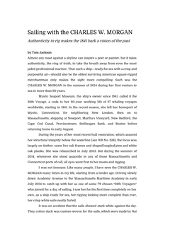 Sailing with the CHARLES W. MORGAN