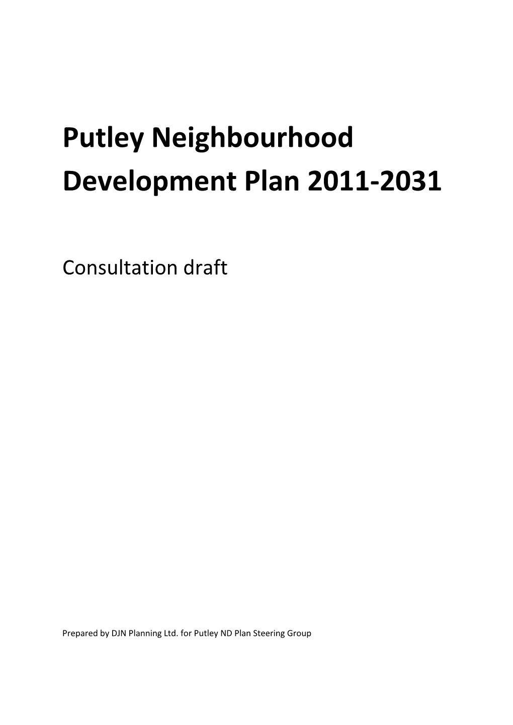 Putley Draft Neighbourhood Development Plan August 2017