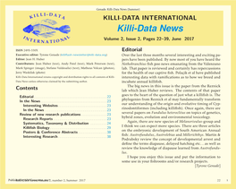 Killi-Data News (Summer) KILLI-DATA INTERNATIONAL Killi-Data News Volume 2, Issue 2, Pages 22–39, June 2017