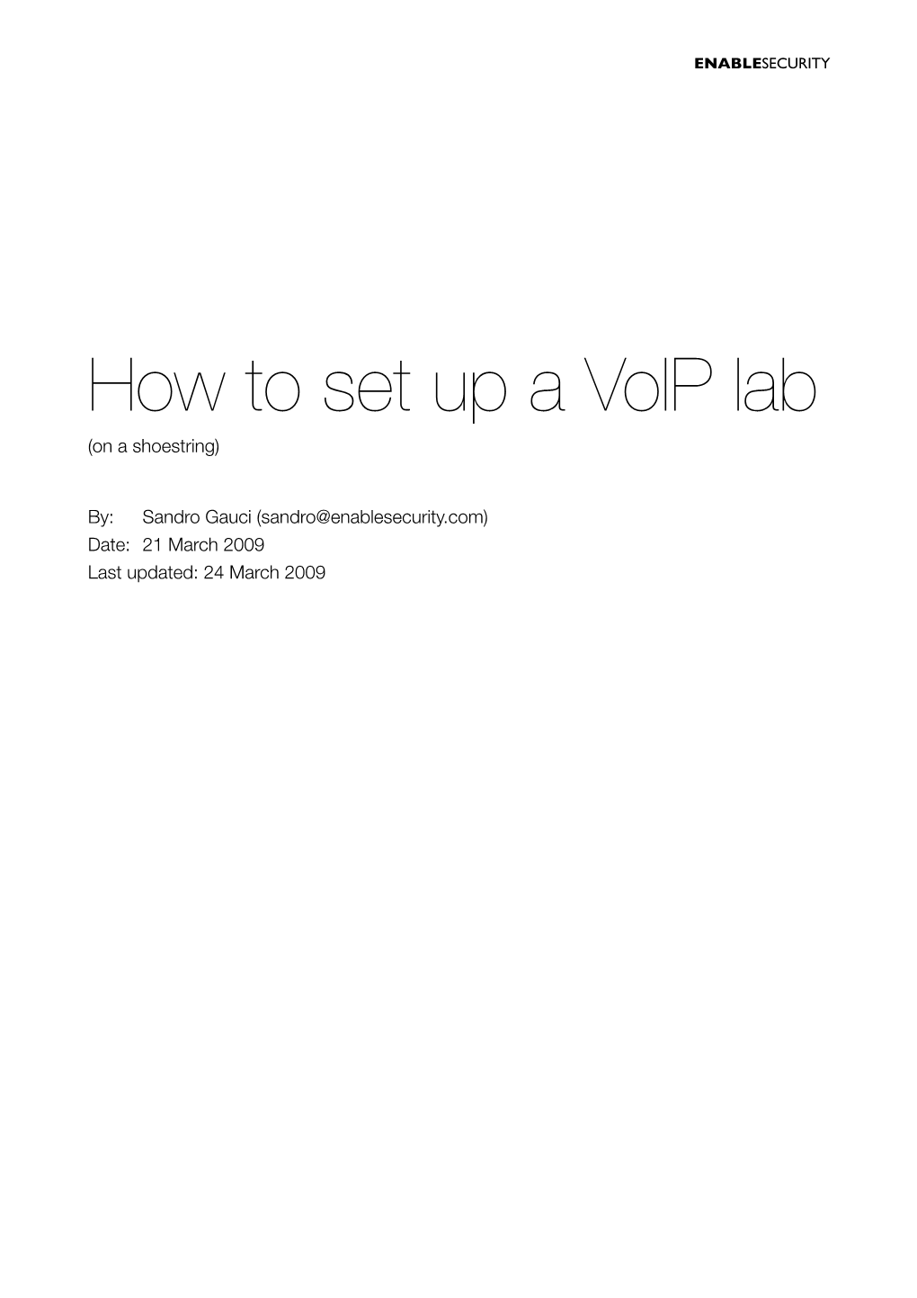 How to Set up a Voip Lab (On a Shoestring)