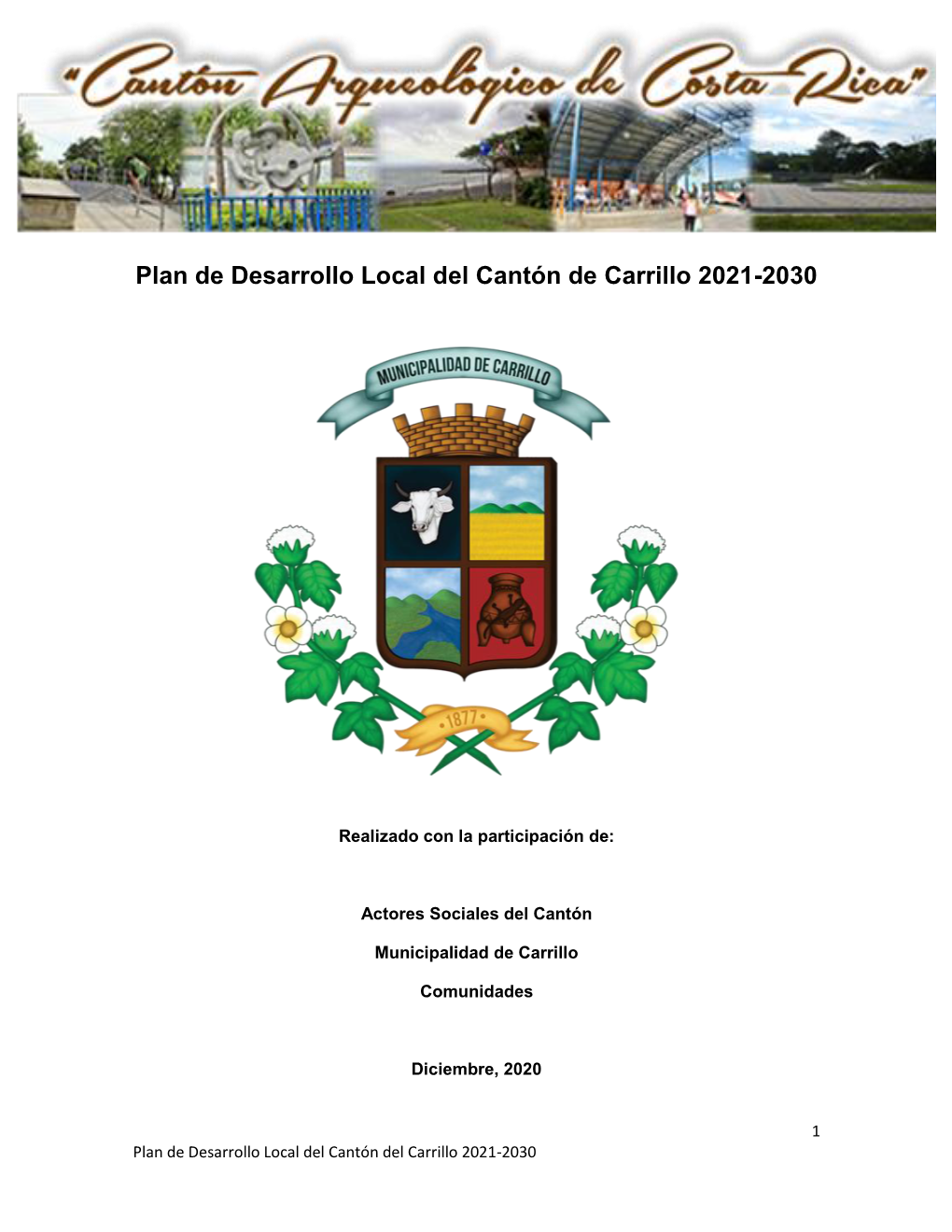 Plan De Desarrollo Local Del Cantón De Carrillo 2021-2030