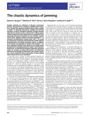 The Chaotic Dynamics of Jamming
