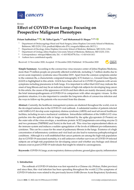 Effect of COVID-19 on Lungs: Focusing on Prospective