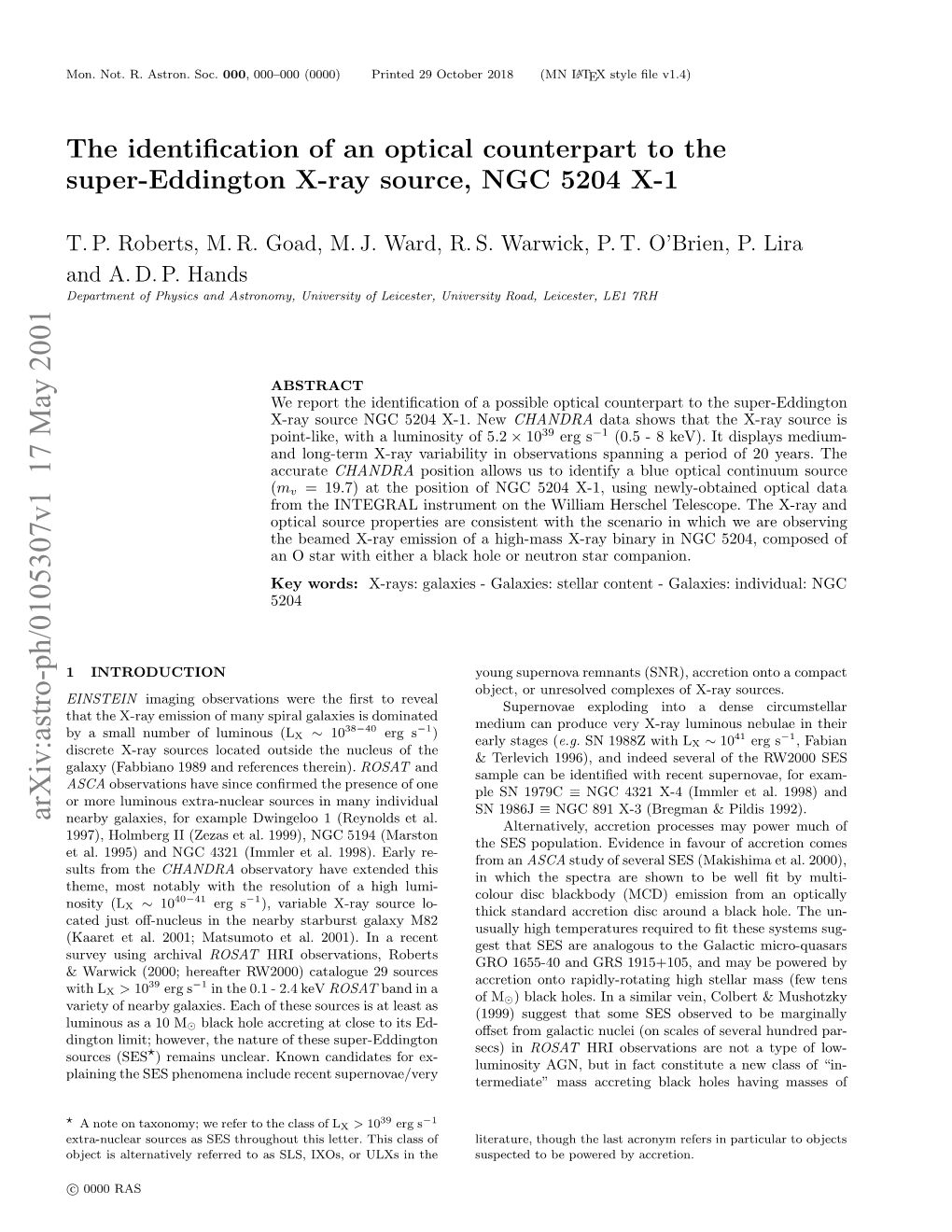 The Identification of an Optical Counterpart to the Super-Eddington