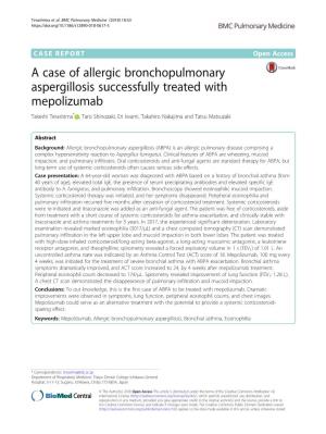 A Case of Allergic Bronchopulmonary Aspergillosis Successfully Treated