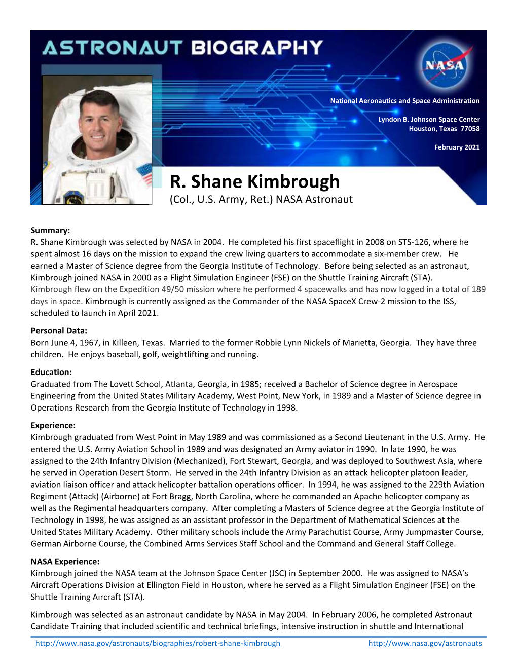 R. Shane Kimbrough (Col., U.S
