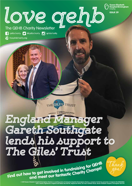 England Manager Gareth Southgate Lends His Support to the Giles' Trust