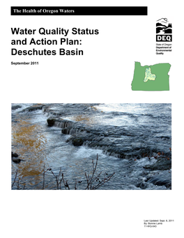 Water Quality Status and Action Plan: Deschutes Basin