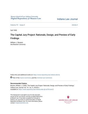 The Capital Jury Project: Rationale, Design, and Preview of Early Findings