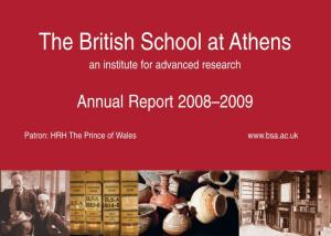 THE BRITISH SCHOOL at ATHENS 2008–2009 Chairman's Report
