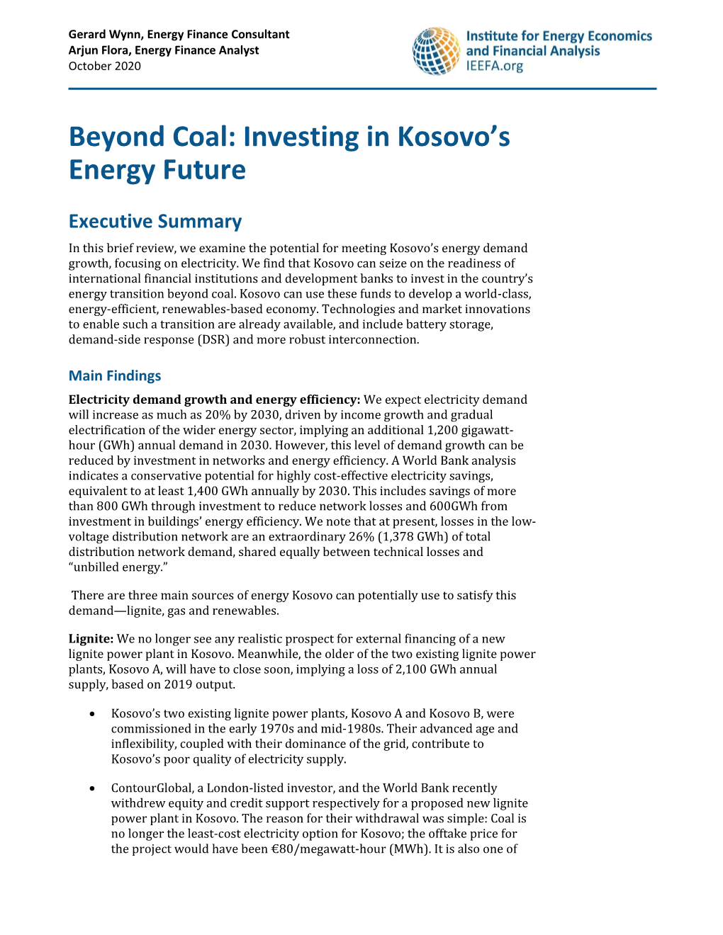 Beyond Coal: Investing in Kosovo's Energy Future