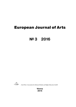 European Journal of Arts № 3 2016