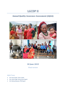 Annual Quality Assurance Assessment (AQAA) of LGCDP II