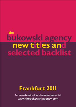 Bukowski Agency Newtitles and Selected Backlist