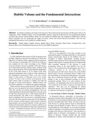Hubble Volume and the Fundamental Interactions