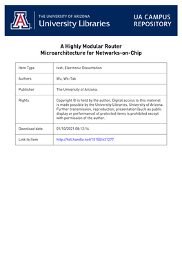 A Highly Modular Router Microarchitecture for Networks-On-Chip