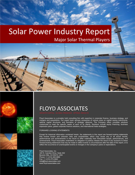 Solar Industry Report: Emergence of a Sustainable Solar Thermal Market