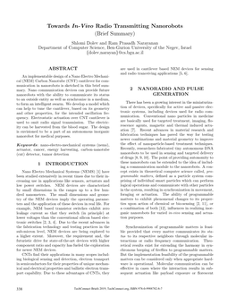 Towards In-Vivo Radio Transmitting Nanorobots