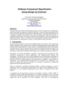 Software Component Specification Using Design by Contract