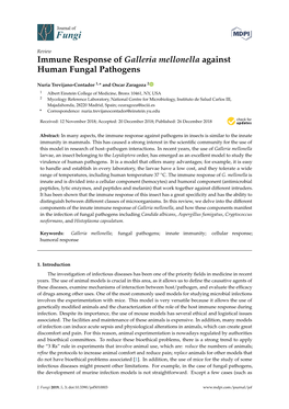 Immune Response of Galleria Mellonella Against Human Fungal Pathogens