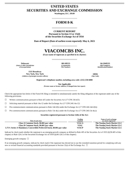 VIACOMCBS INC. (Exact Name of Registrant As Specified in Its Charter)